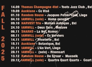 Beaucoup de belles choses à venir d’ici 2026.
Heureux, mais alors tellement heureux de vous présenter mon tout premier EP « 1999 » avec @iamwill.music ! Je me sens vraiment à ma place dans ce projet, et j’ai une envie folle de le partager avec vous.
Les billetteries sont ouvertes pour les 4 concerts de release… Venez ! J’ai besoin de vivre ça avec vous
@deux_ours @centrecultureldeverviers @latricoterie @vert_lan 

Une belle surprise : après plusieurs années, j’ai décidé de relancer un petit bout d’HARVEST Group, cette fois en formule trio. 
Rendez-vous le 9 octobre à la @maison_autrique (billetterie ouverte), en collaboration avec l’artiste incroyable @dimitripiotartwork . 
… Vous venez pour cette première ? La mise en musique d’un projet sur les Work Songs!
@theolanau @yannickpeetersmusic 

Autre bonheur immense : je terminerai presque l’année sur scène avec @sharkobelgium , @la_nef_namur le 6 novembre à Namur. Ça promet d’être fou… et très beau ! 

Très heureux aussi de passer par quelques-uns des plus beaux clubs de jazz de notre mini-pays, en commençant par le @toots.brussels et le Jacques Pelzer club, avec le groupe de @thomaschampagnerandomhouse .

Et tout bientôt : deux belles dates avec @aucklane avant de nouvelles aventures en 2026. @lestreteauxvise @botanique_bxl